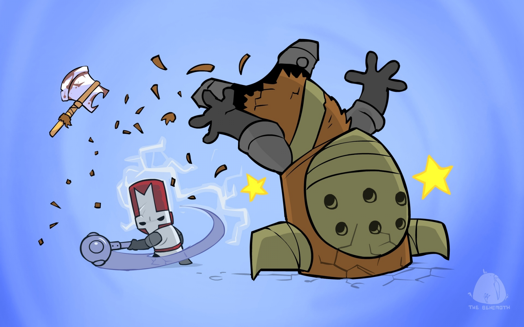 castle crashers, рыцарь, варвар, удар