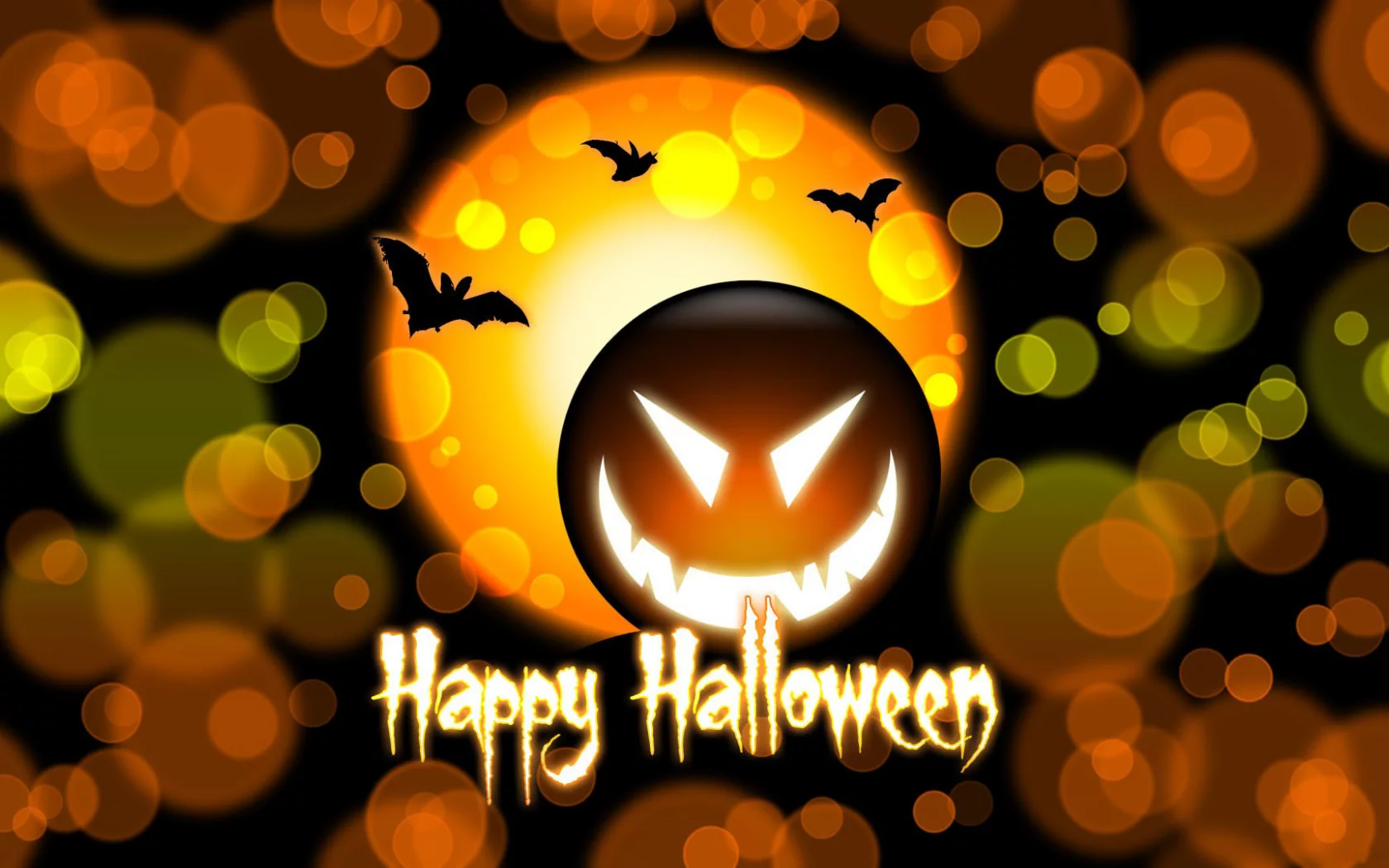 halloween, летучие мыши, надпись, круги, тыква, хэллоуин