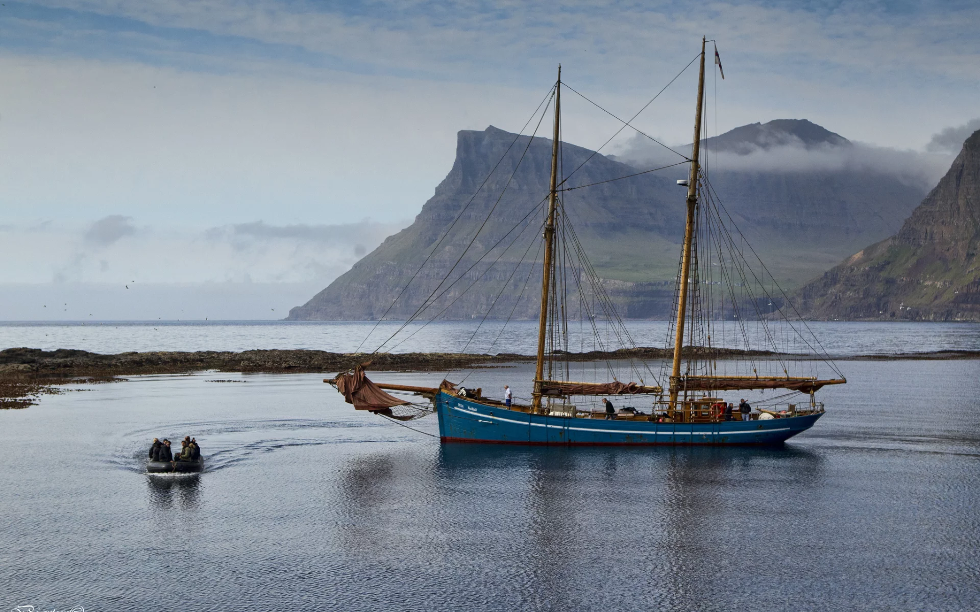 яхта, дания, фарерские острова, горы, denmark, faroe islands