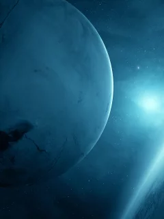 two, planet blue, light, sci fi, 2