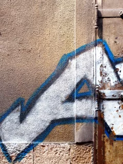 white, pattern, paint spray, door, hinges, window, blue, street art
