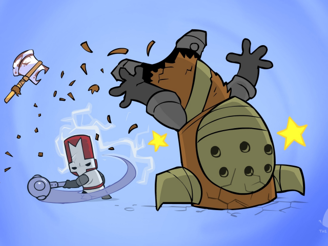 castle crashers, рыцарь, варвар, удар