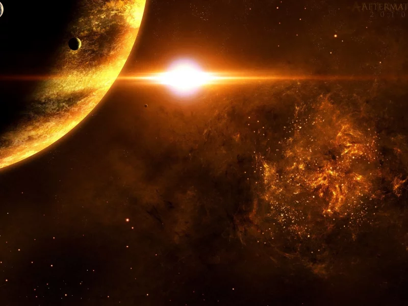 sarelites, sun, moon, planets, light, star, sci fi