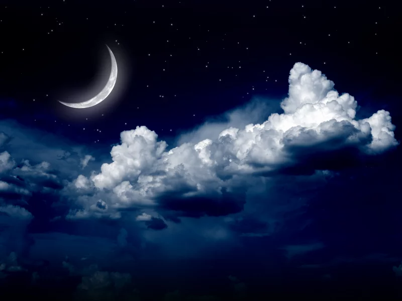 clouds, nature, sky, landscape, луна, лунный свет, stars, moonlight, moon, night 