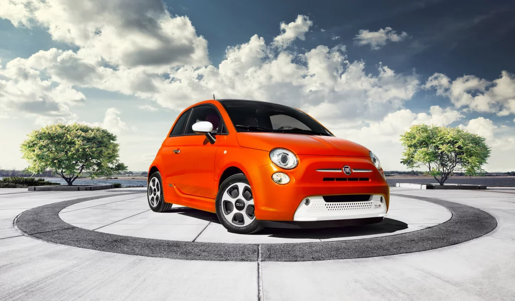 fiat 500e, облака, фиат