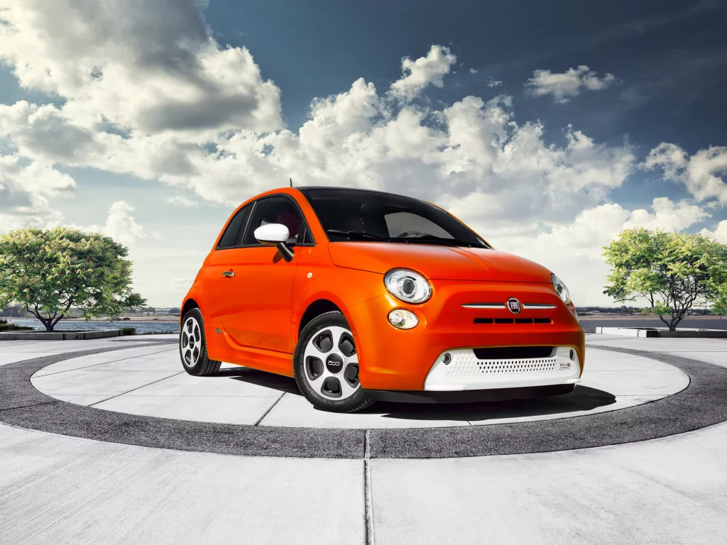 fiat 500e, облака, фиат