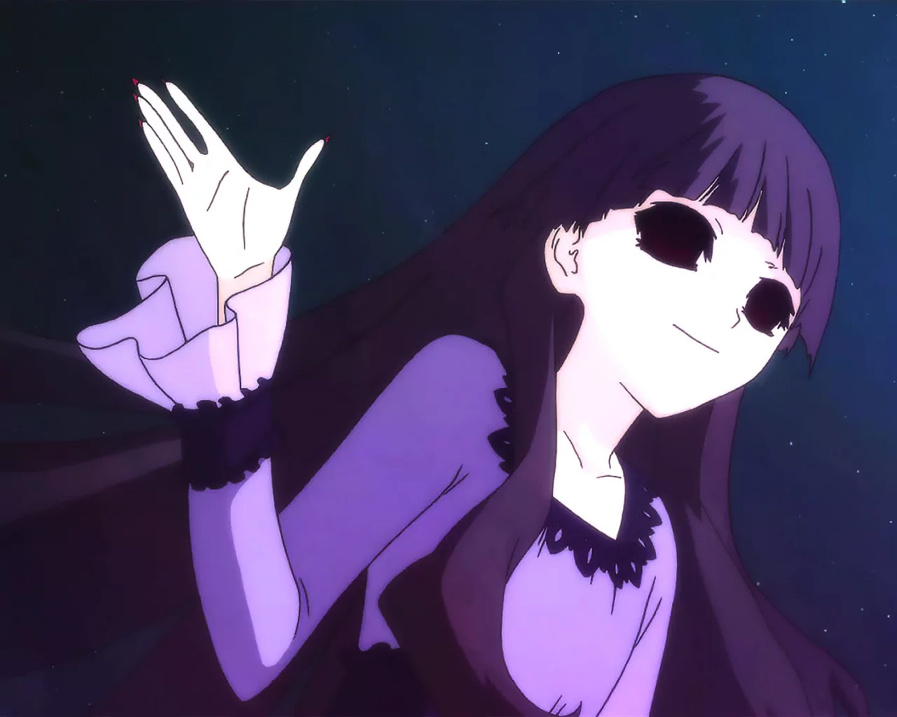 Сунако, Shiki, небо, глаза, лицо, демон