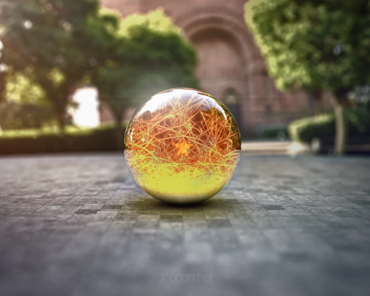 стеклянный шар, рендер, макро, dragon ball