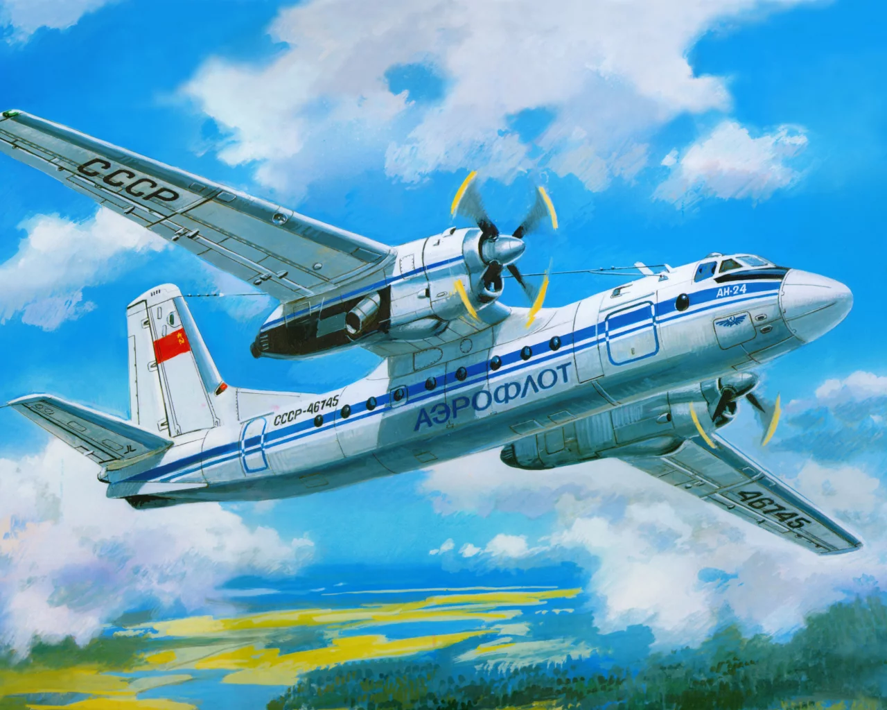 ан-24, самолёт, авиация, пассажирский, турбовинтовой
