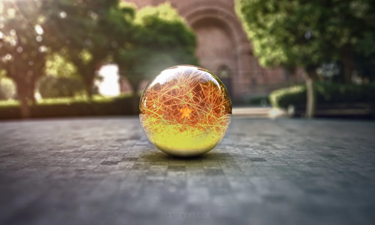 стеклянный шар, рендер, макро, dragon ball