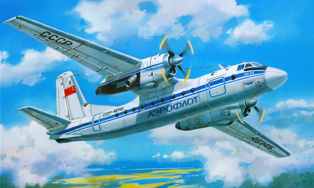 ан-24, самолёт, авиация, пассажирский, турбовинтовой