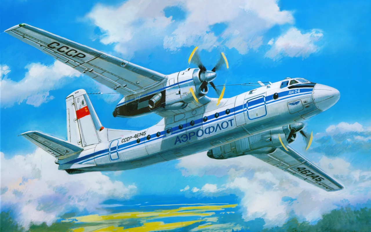 ан-24, самолёт, авиация, пассажирский, турбовинтовой