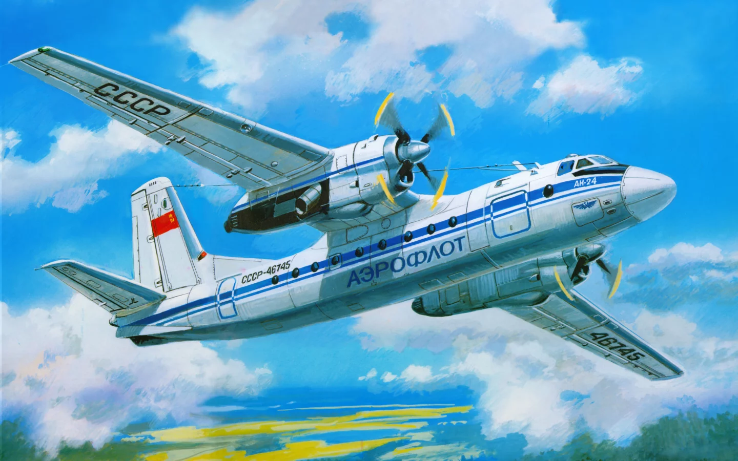 ан-24, самолёт, авиация, пассажирский, турбовинтовой
