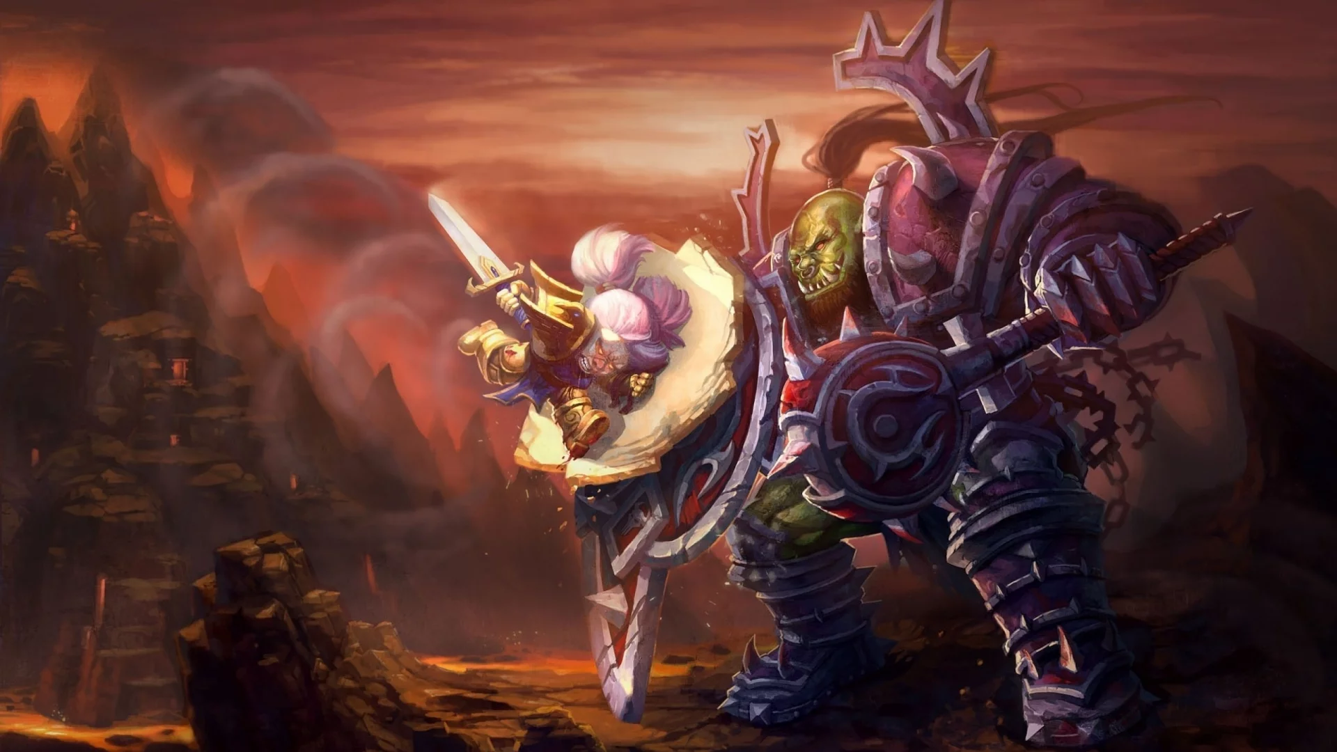 world of warcraft, wow, орк, воин, гном, паладин