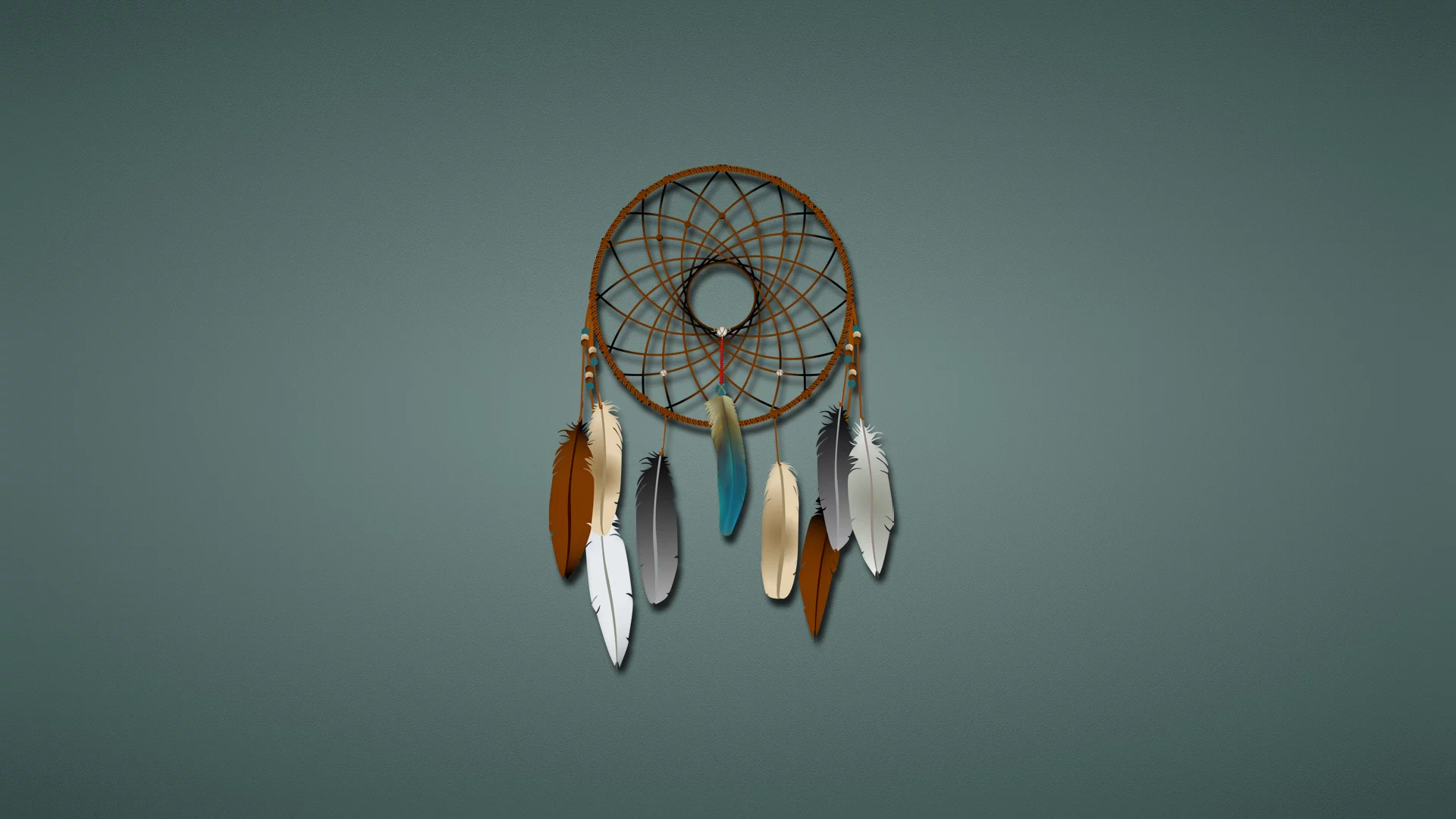 ловец снов, сетка, минимализм, dreamcatcher, перья, круг