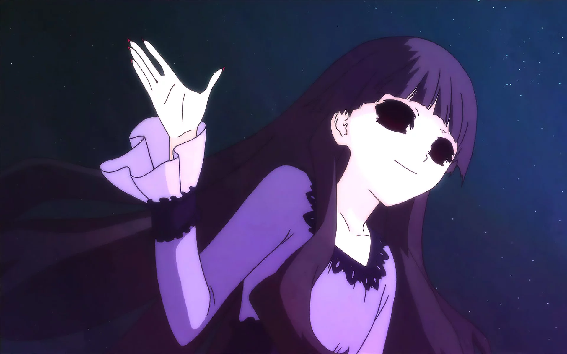 Сунако, Shiki, небо, глаза, лицо, демон
