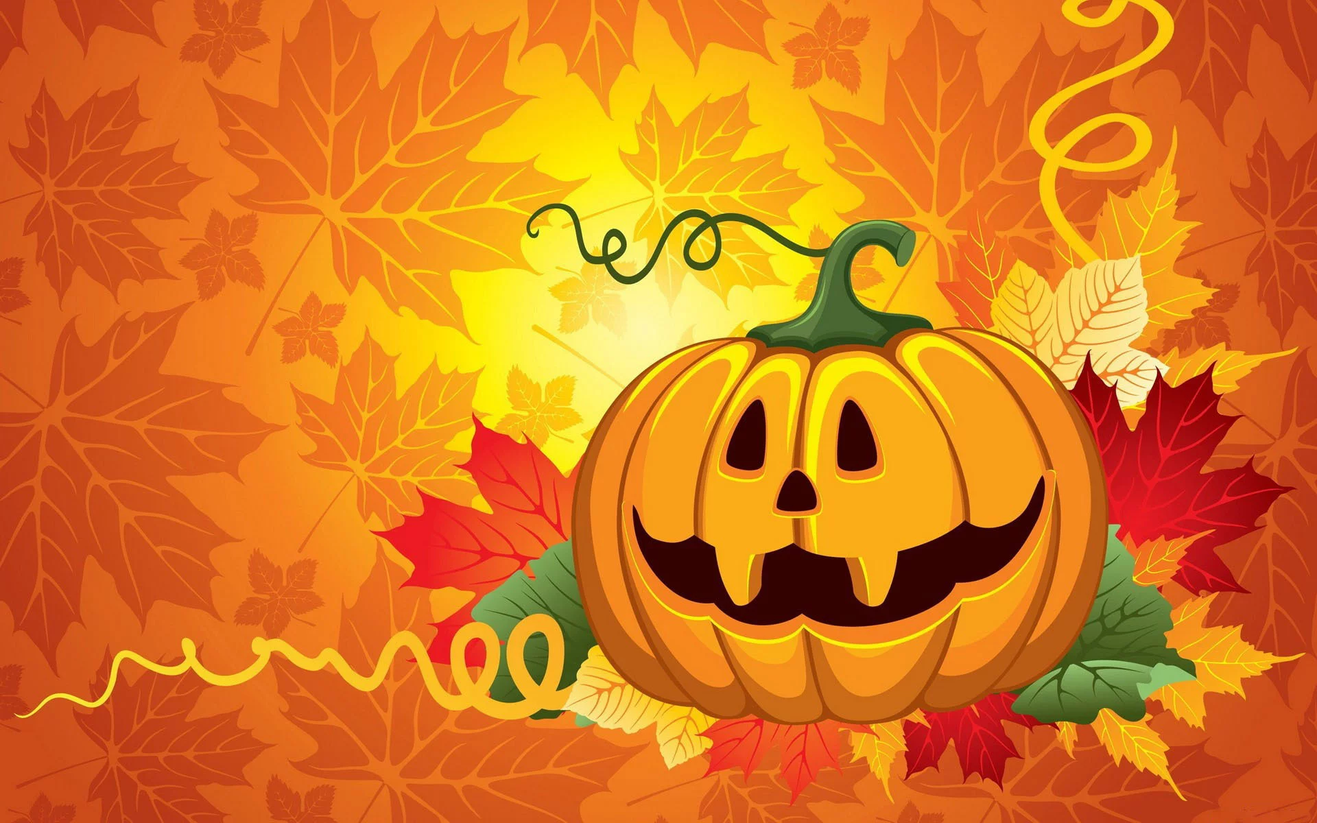 halloween, листья, тыква, хэллоуин