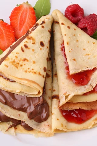 блины, dessert, sweet, jam, food, десерты, chocolate, berries, fruit, еда, pancakes