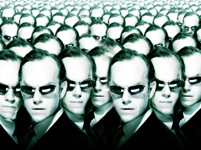 the matrix, очки, агент смит, матрица, головы, много