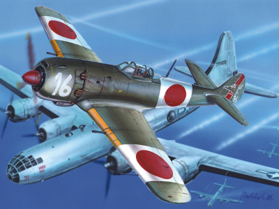 истребитель, самолёты, арт, японский, tachikawa ki-106, небо