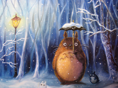 my neighbor totoro, мой сосед тоторо, villasukka, chibi totoro, арт, totoro