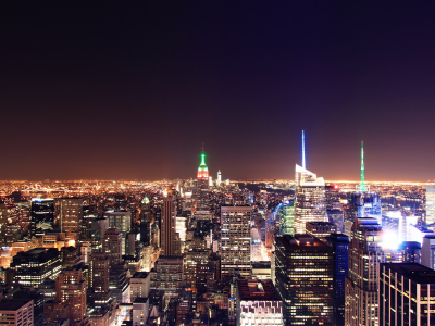 здания, new york city, нью йорк, небоскребы, ночь, город