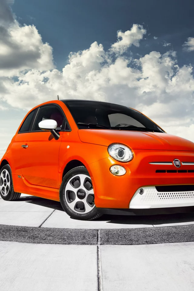 fiat 500e, облака, фиат