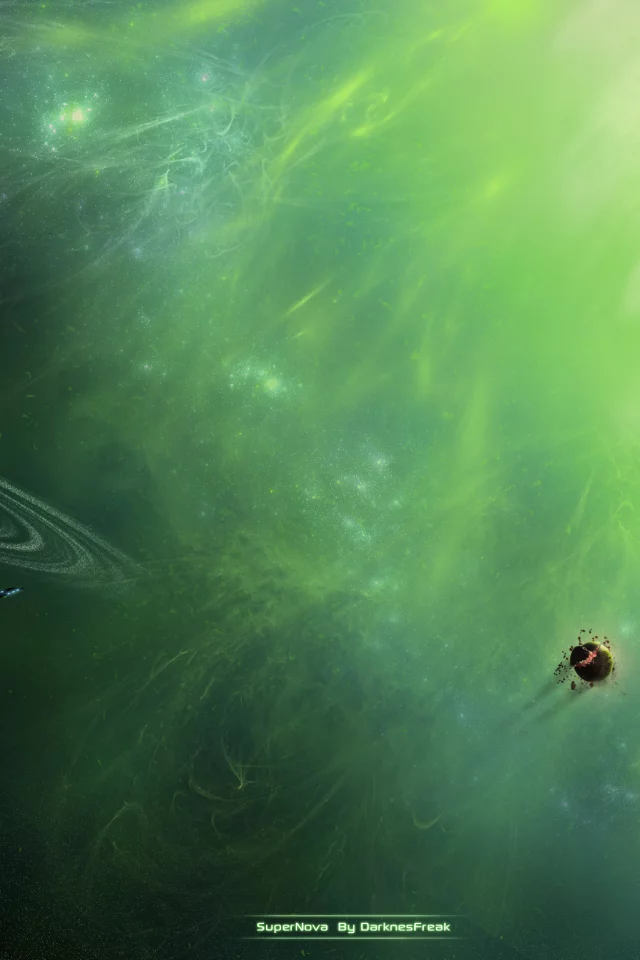 planet, green, sci fi, supernova