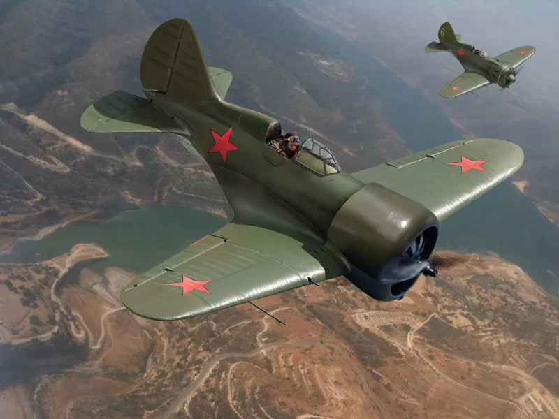 советские, арт, одномоторные, небо, и-16 (цкб-12), самолёты