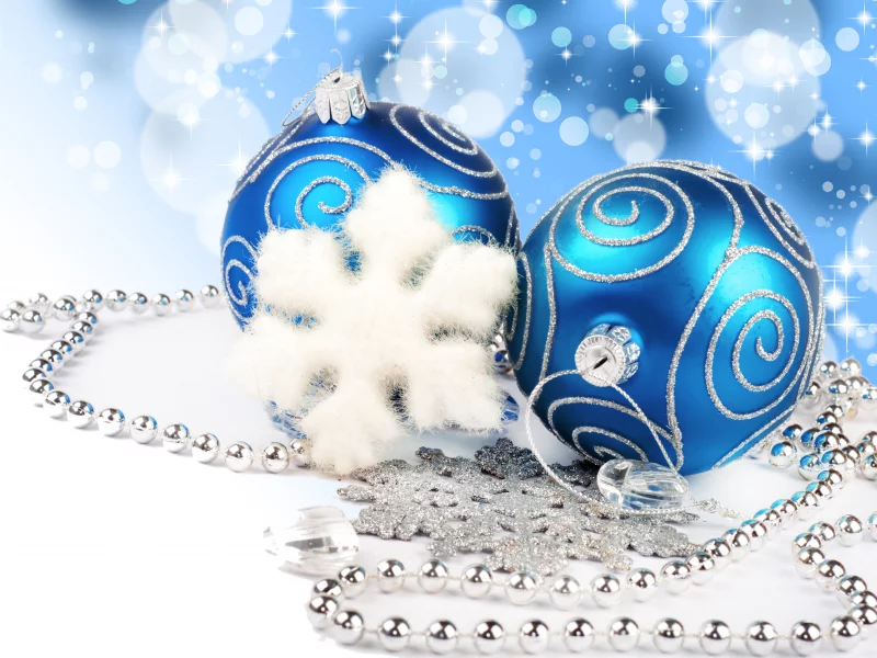 bokeh, blue balls, new year , merry christmas, necklace, diamonds, decoration, jewelry, lights