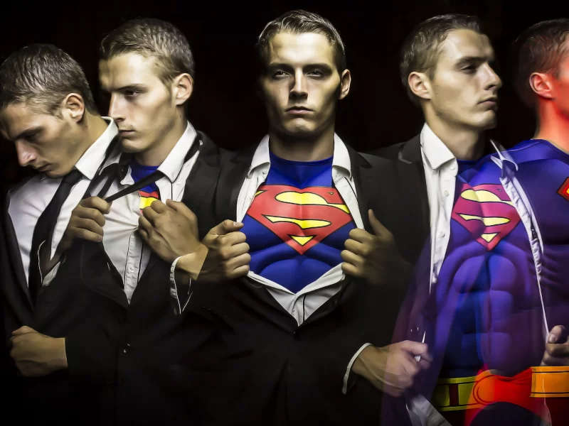 superman, painting, light