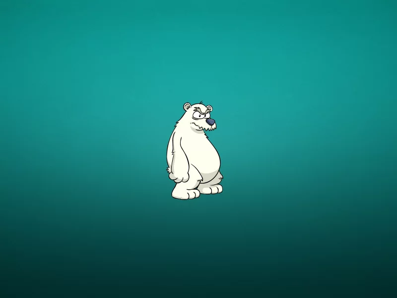 bear, белый медведь, минимализм, синеватый фон, хмуристый
