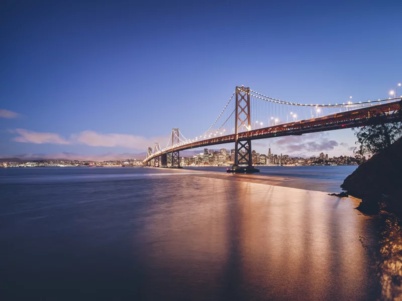 река, мост, город, california, san francisco, usа, golden gate bridge, пролив