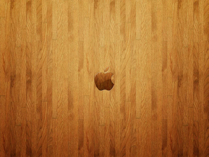 logo, apple, wall, wood