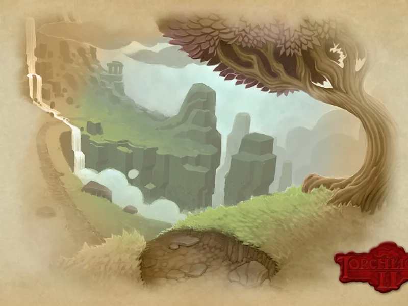 Torchlight 2, река, дерево, пейзаж