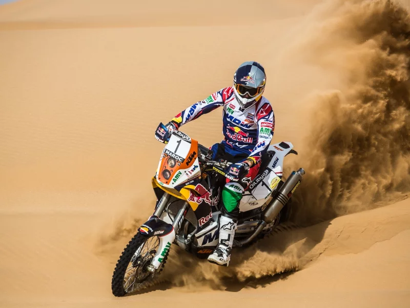 газ, гонщик, red bull, dakar, rally, песок, экипировка, мотоцикл
