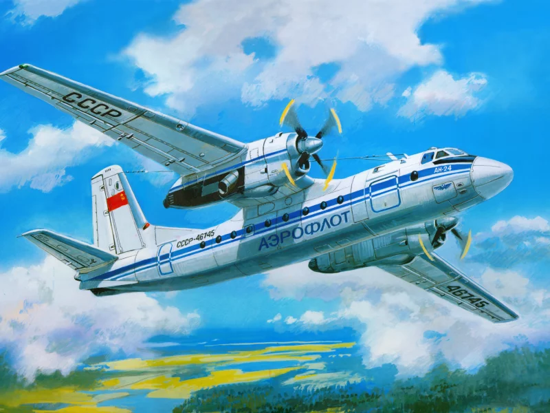 ан-24, самолёт, авиация, пассажирский, турбовинтовой
