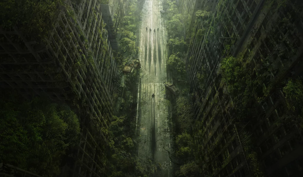 апокалипсис, wasteland 2, деревья, пустошь, дорога, город