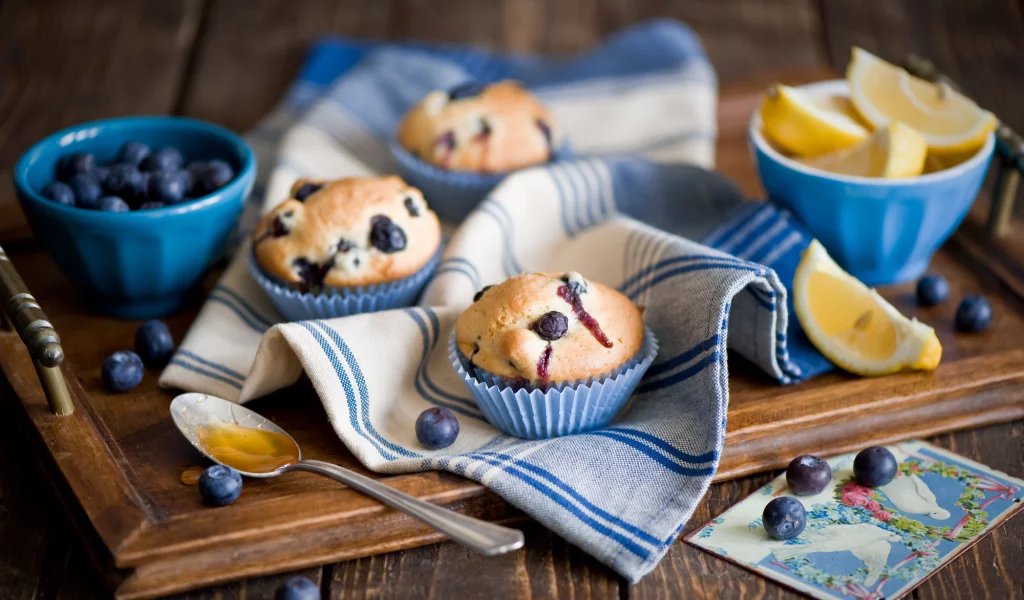 фрукты, muffins, завтрак, food, breakfast, sweet, fruit, lemon, cranberries