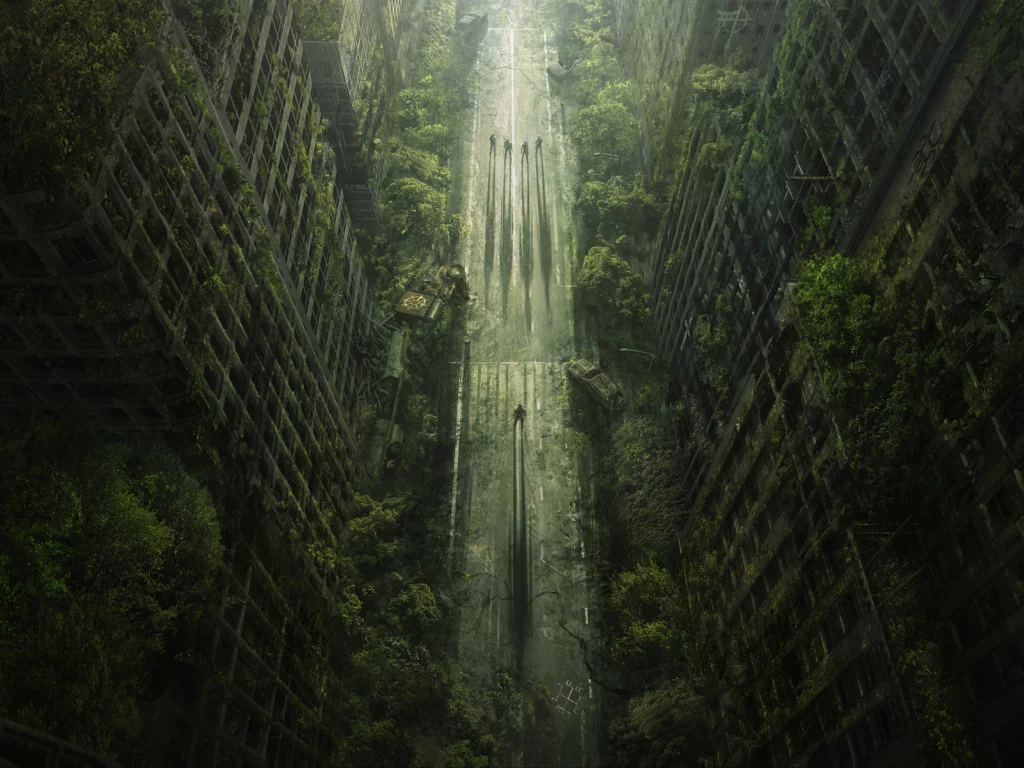 апокалипсис, wasteland 2, деревья, пустошь, дорога, город