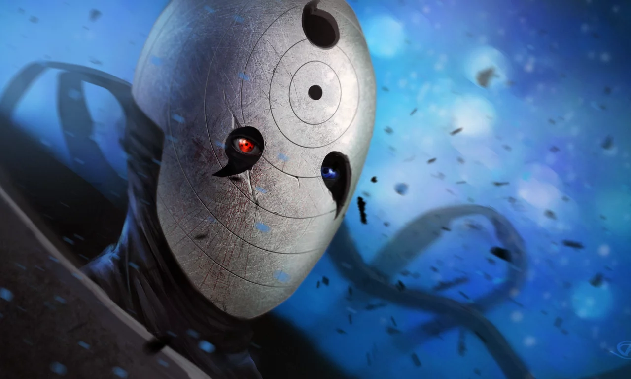 глаза, art, взгляд, ветер, uchiha obito, маска, парень, dantecyberman