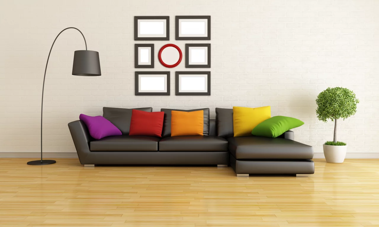 интерьер, lamb, stylish design, interior, couch , modern living room , pillows