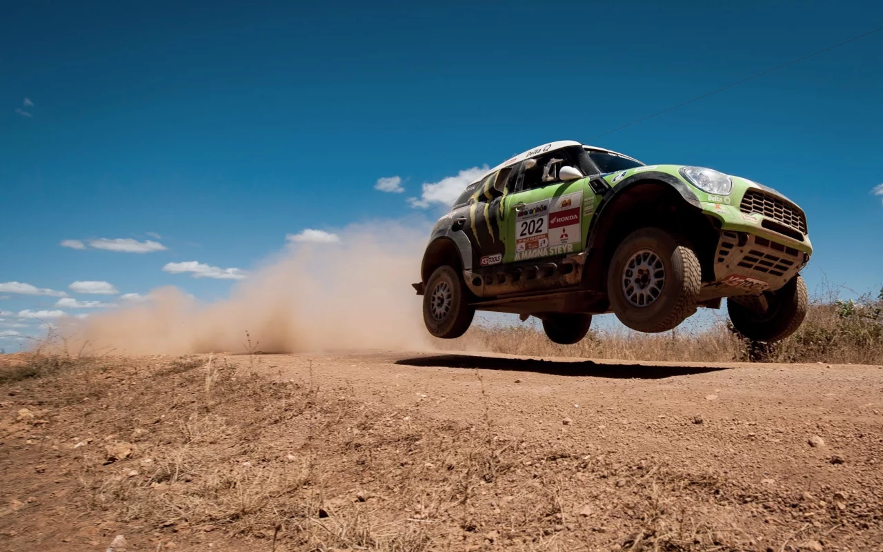 мини купер, летит, скорость, x-raid, mini, mini cooper, dakar, rally