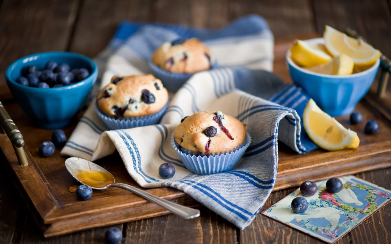фрукты, muffins, завтрак, food, breakfast, sweet, fruit, lemon, cranberries