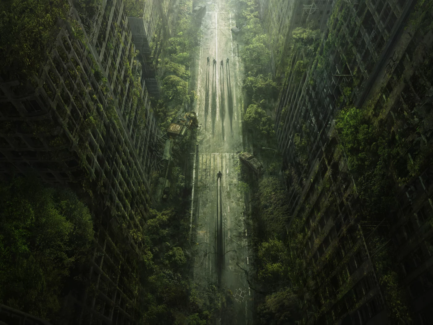 апокалипсис, wasteland 2, деревья, пустошь, дорога, город