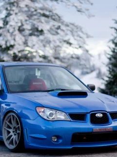 Subaru, голубой, зима