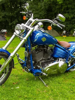 Harkey Davidson, байк, синий