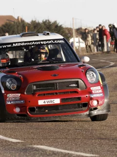 mini, красный, mini cooper, дорога, люди, red, мини купер, rally, wrc