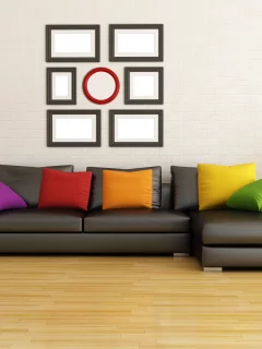 интерьер, lamb, stylish design, interior, couch , modern living room , pillows