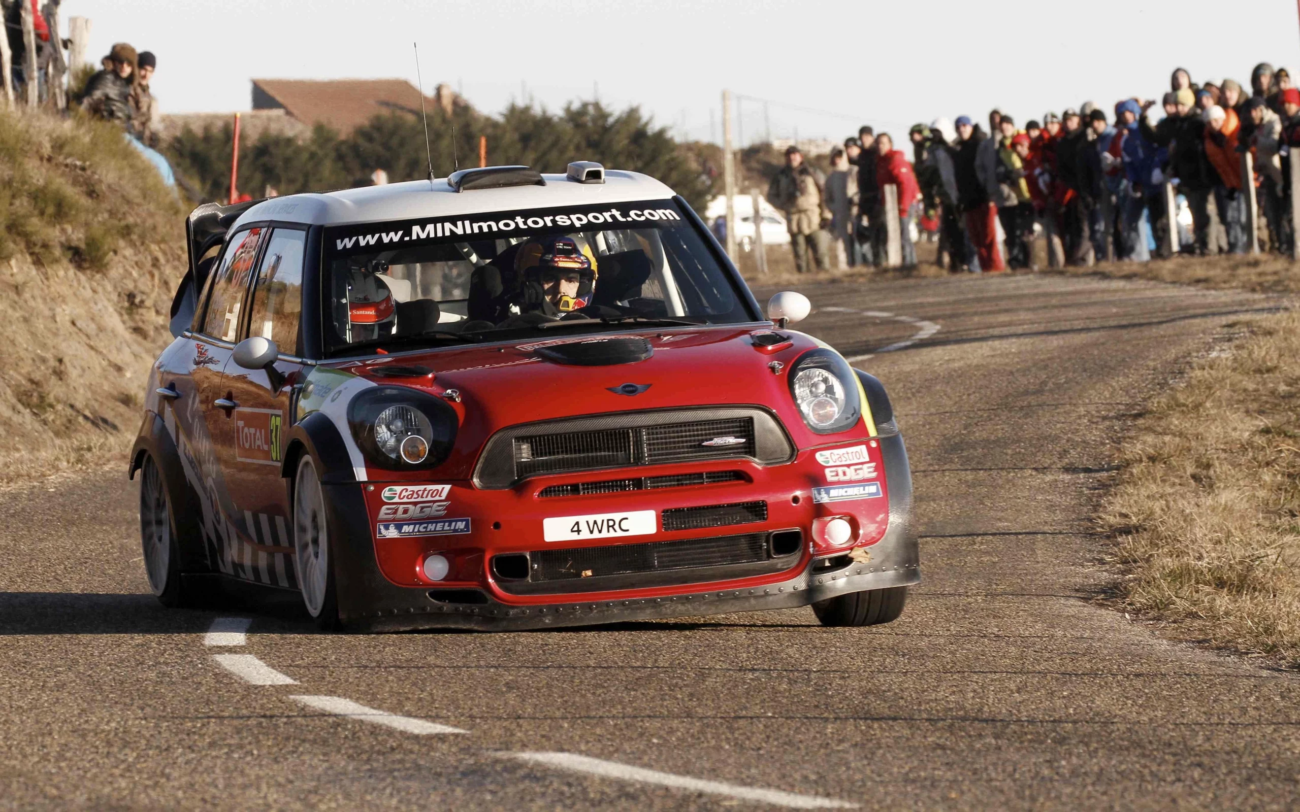 mini, красный, mini cooper, дорога, люди, red, мини купер, rally, wrc